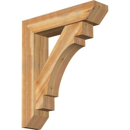 Ekena Millwork Merced Slat Rough Sawn Bracket w/ Offset Brace, Western Red Cedar, 8"W x 34"D x 40"H BKT0806X34X40MRC06RWR